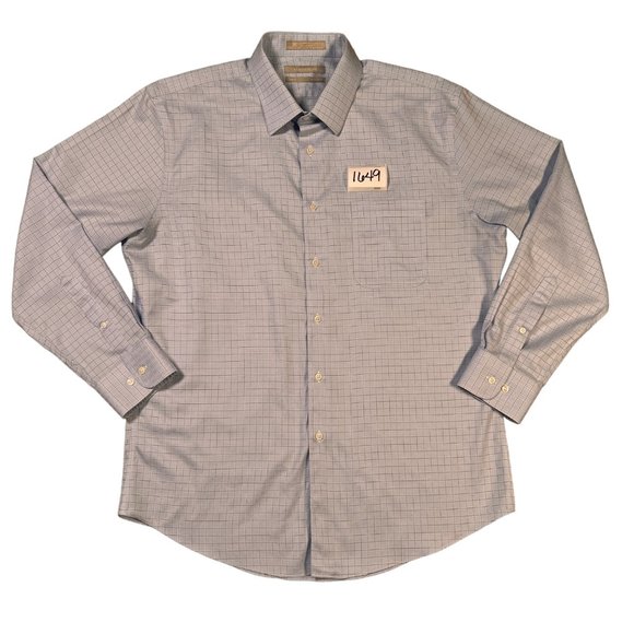 Nordstrom's Shirt Men's Long Sleeve Casual Button Up Checkered Collared Blue Lg - Picture 11 of 11